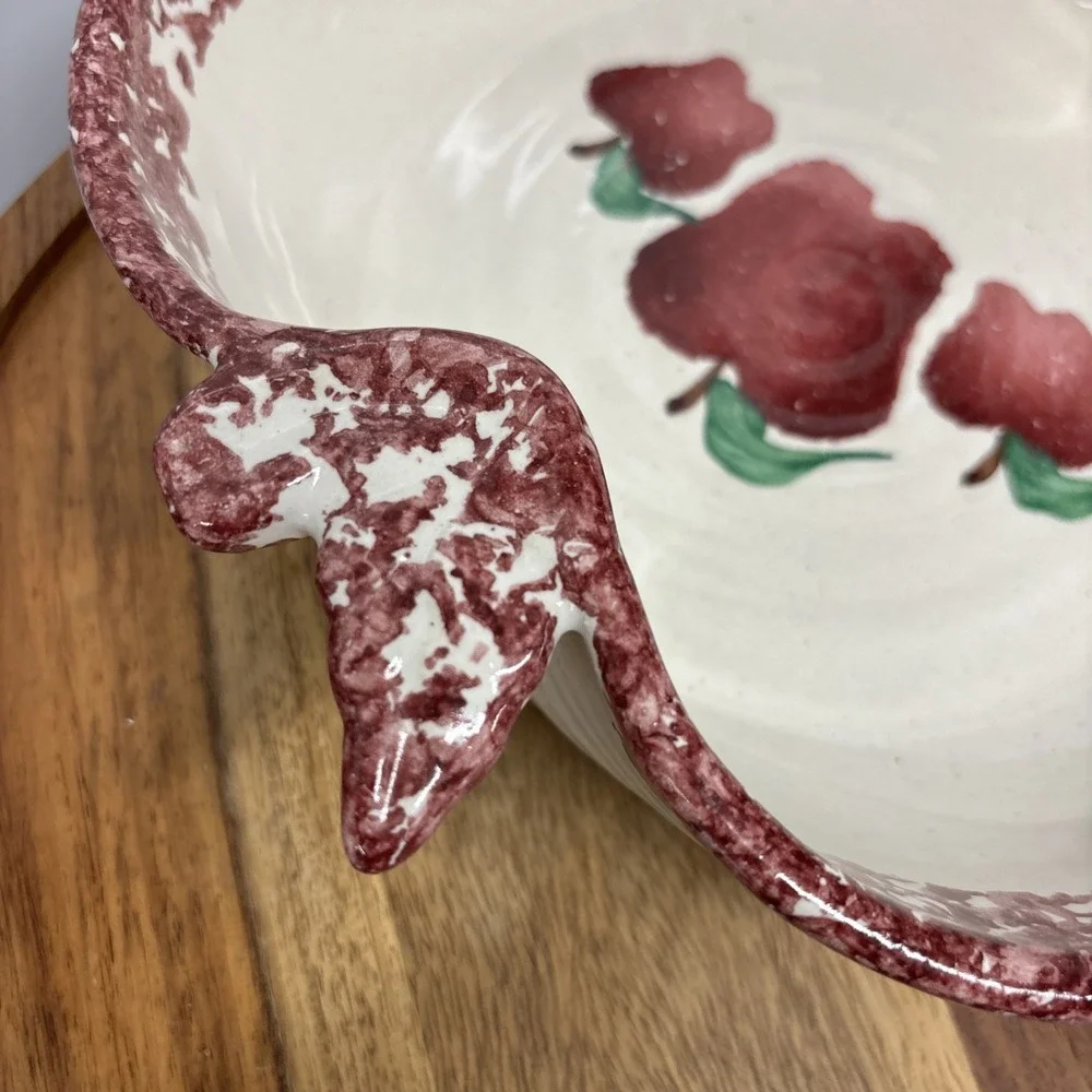 Vintage 1994 NEHER Clay In Motion Pottery Apple Torte Baking Dish With Recipe